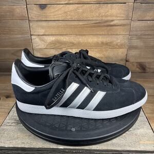 adidas Gazelle Black Suede Sneakers with White Accents